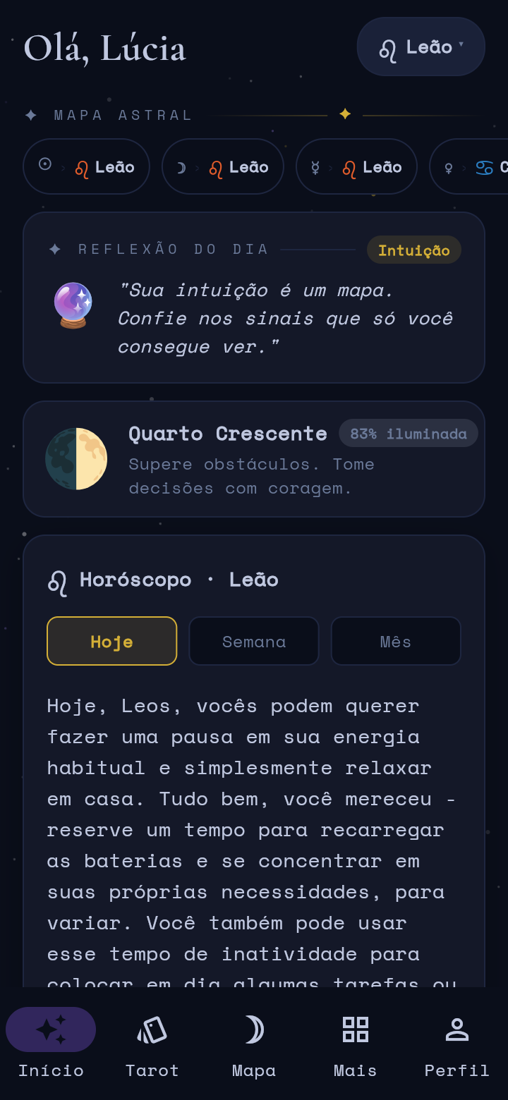 Cigana Mística — tela inicial