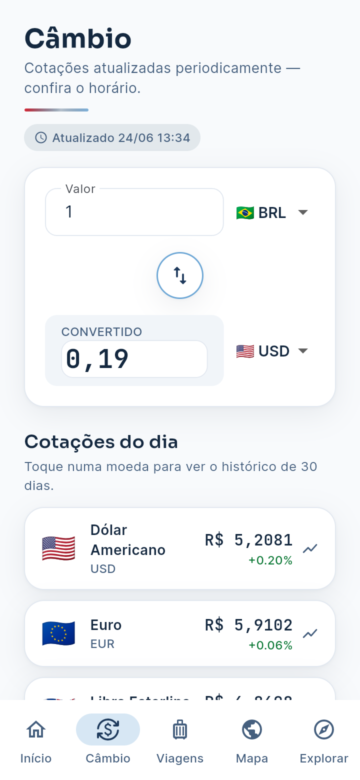 Vantagogo — Câmbio: conversor de moedas e cotações do dia em tempo real, com dólar e euro atualizados